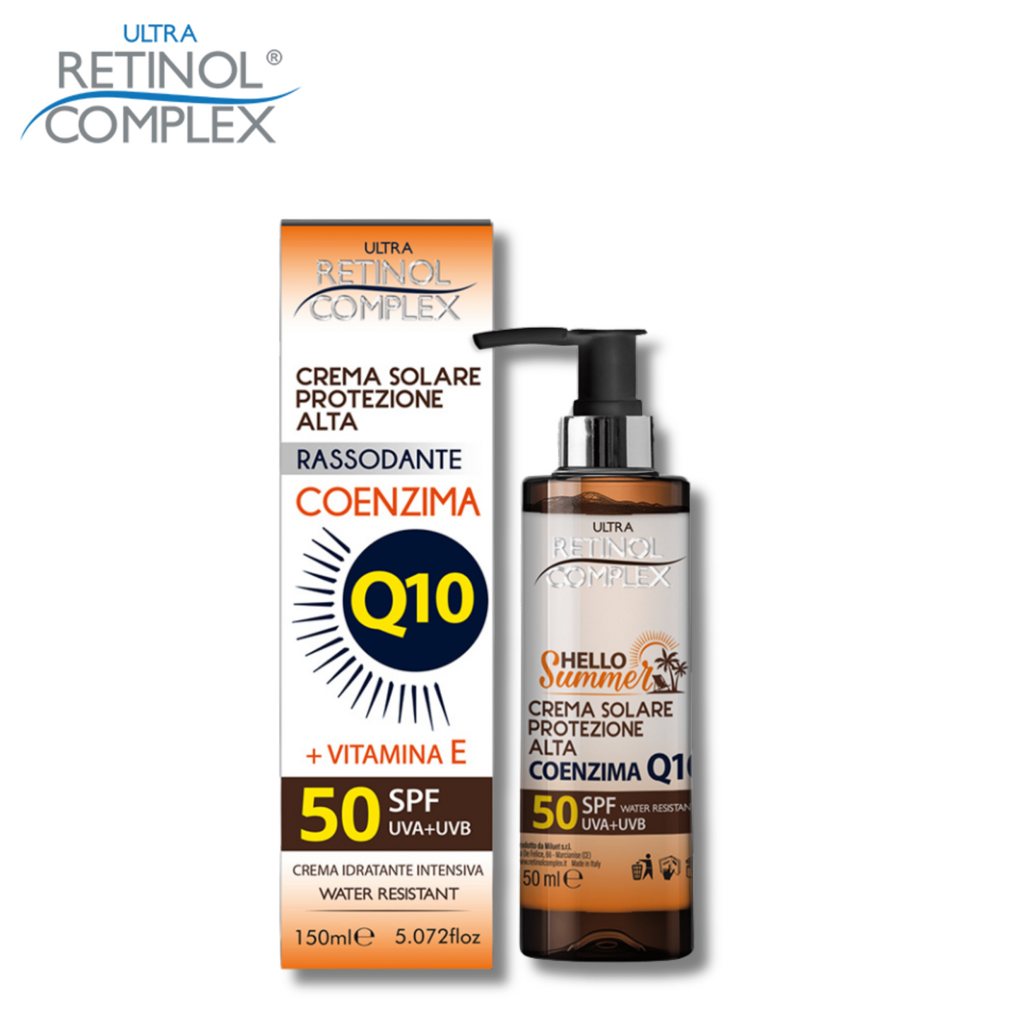 Retinol Complex - Crema Solare Protezione Alta SPF 50 Rassodante 200ml