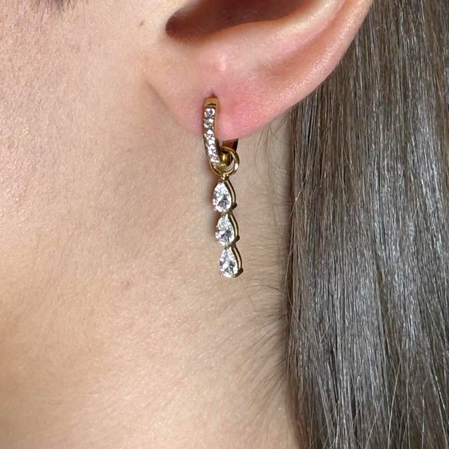 Orecchini Essenza Trio Gold