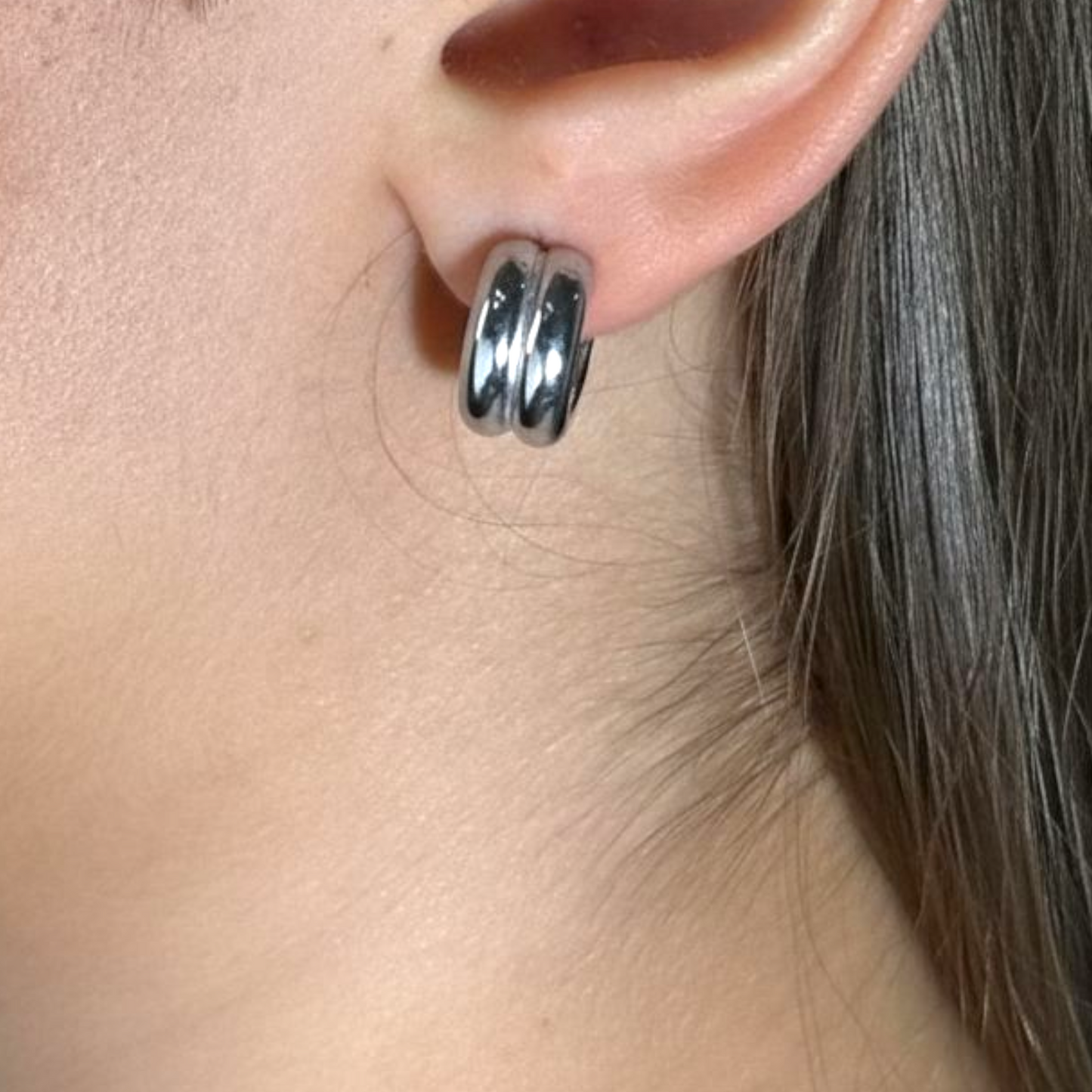 Orecchini Puffy Silver